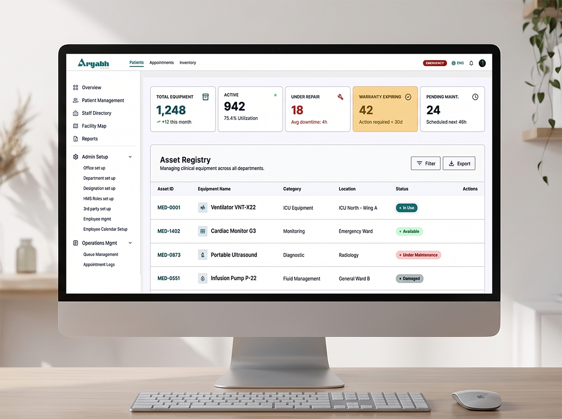Hospital staff using an information management system